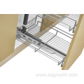 Kitchen pull down storage cabinet slide drawer basket